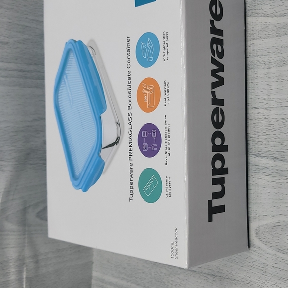 Tupperware Premiaglass Containor 1L Peacock New - Picture 9 of 14